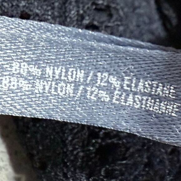 Aerie Lace Bralette Halter Mesh Stretch Padded Bra Junior's Size Large Black - Picture 5 of 8